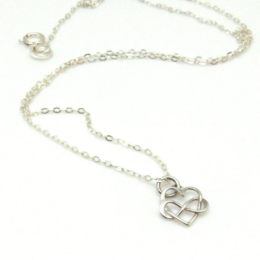 Sterling Silver Infinity Heart Charm  with chain